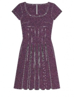 Violettes Kleid Schnittzeichnung